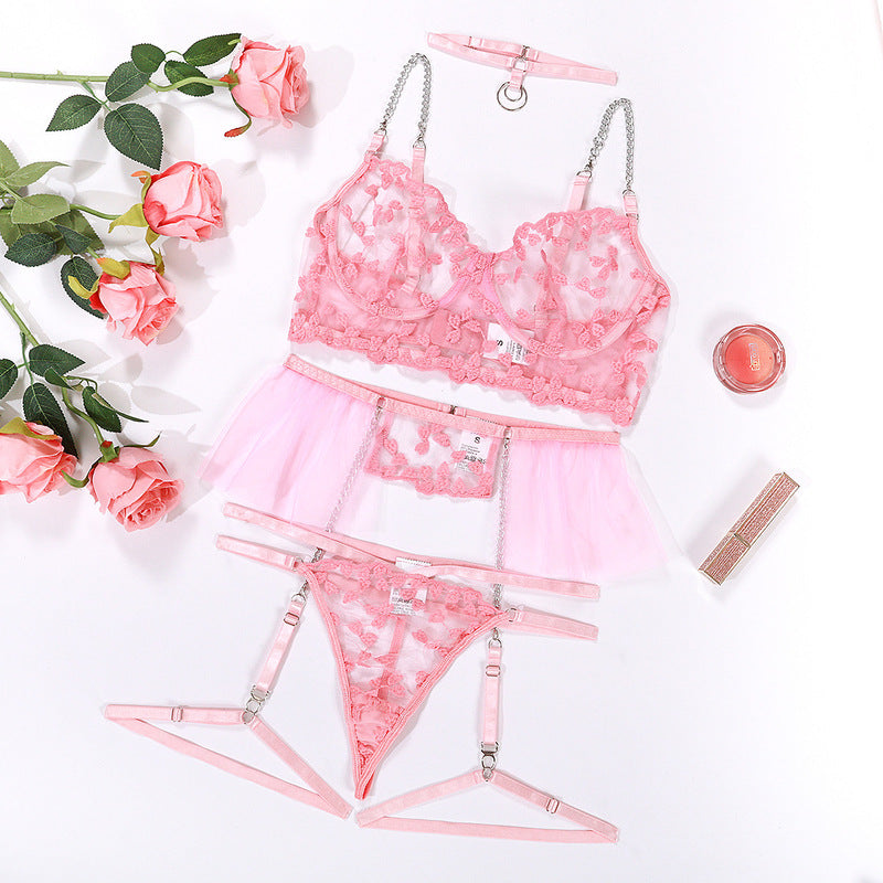 Lace Embroidery Sexy Lingerie Set-11