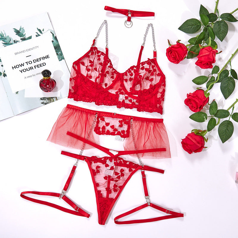 Lace Embroidery Sexy Lingerie Set-12