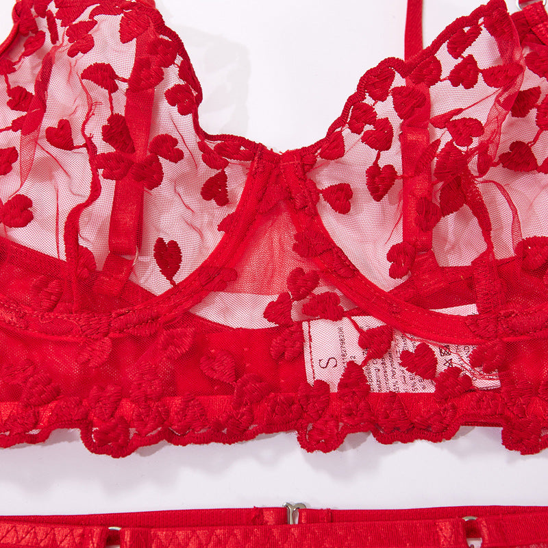 Lace Embroidery Sexy Lingerie Set-15